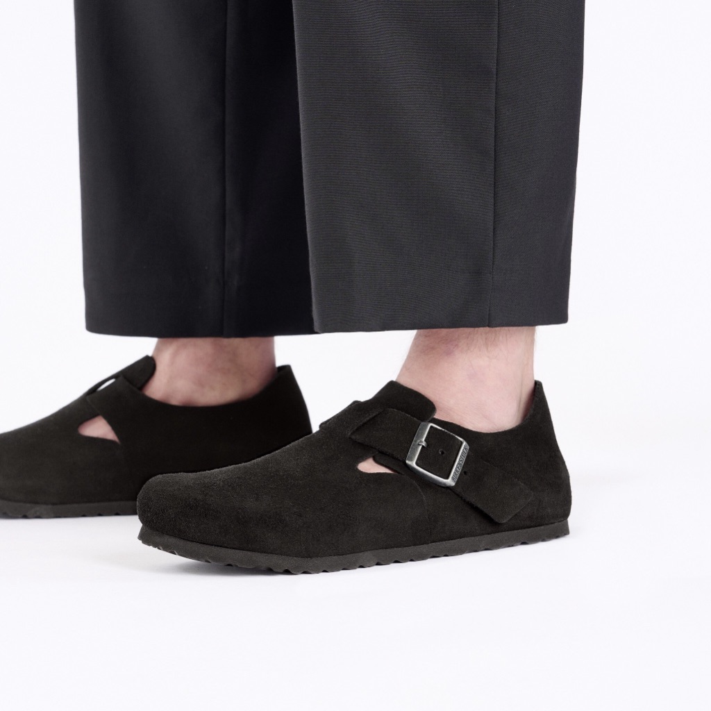 Birkenstock London Suede Leather Shoes In Black 42 Eu 11 W 9 M